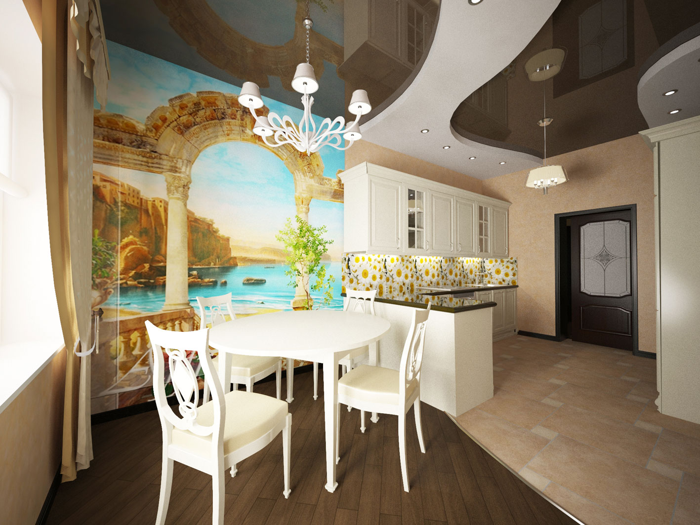 3d-дизайн-проект кухни. Стиль: классика