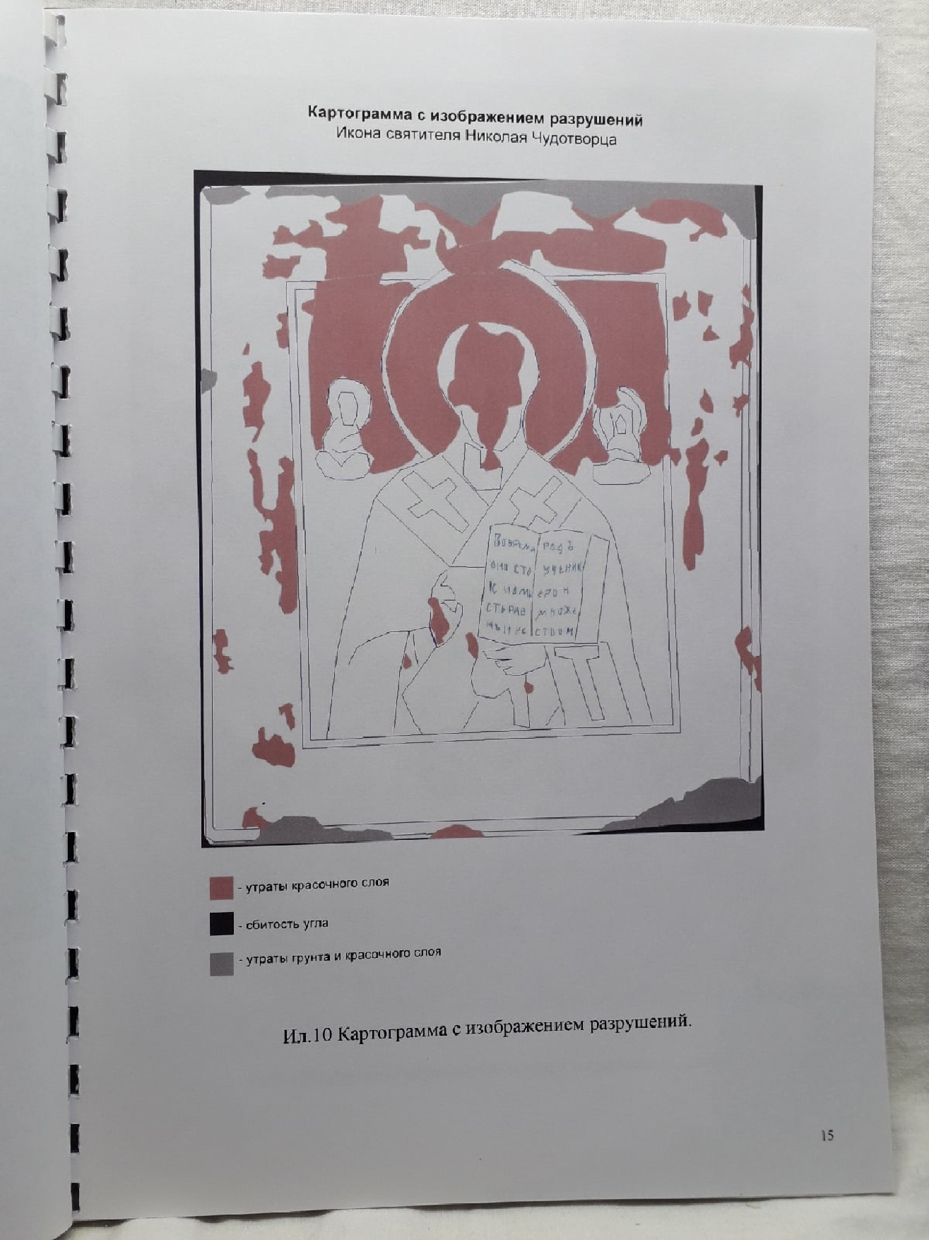 Страница из Паспорта реставрации иконы