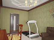 3d-дизайн-проект кабинета. Площадь: 15 кв.м. Стиль: классика.