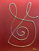 Ponsisme. Понсизм-99 (Портрет Души галактуса Баспанёлье)(Мексиканские золотоглиняные) 30х40 см,  холст, сусальное золото( Златовест), глина болюс армянская, 11.05.25