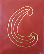 Ponsisme. Понсизм-109 (Портрет Души галактуса Майрона Люксембургского)(Англичане золотые красноглиняные) 30х40 см,  холст, сусальное золото( Златовест), глина болюс армянская, 23.05.25