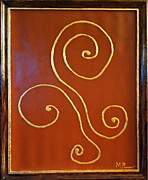 Ponsisme. Понсизм (Портрет Души Маргариты Киселевой) 69х50 см,  холст, сусальное золото( Златовест), глина болюс армянская, 09.04.25